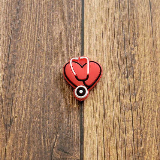 Red Heart Stethoscope Focal Bead