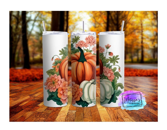 Pumpkins/Flowers Tumbler