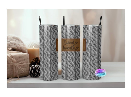 Gray Sweater Weather Tumbler