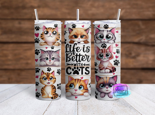 Life is Better with Cats Tumbler