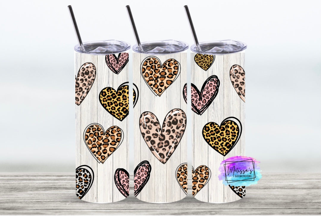 Leopard Hearts Tumbler (2 designs to choose from)