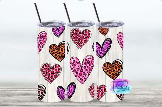 Leopard Hearts Tumbler (2 designs to choose from)