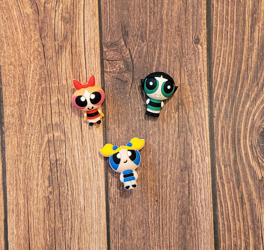 Powerpuff Girl 3D Focal Bead (Set of 3)
